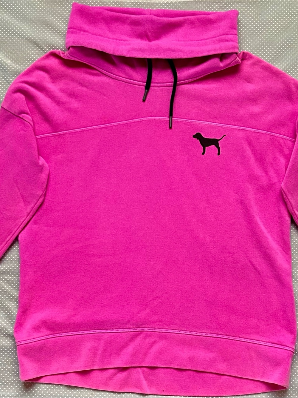 PINK Victoria's Secret Pink Funnel Neck Pullover with Dog Logo